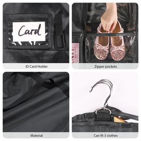 Univivi dance bag with clear pockets for easy costume and gear separation.