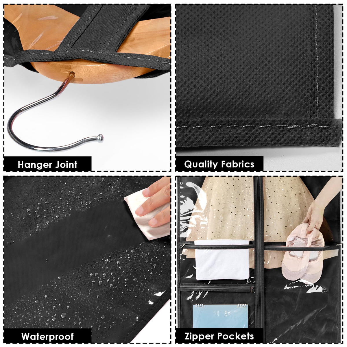 Univivi bag with D-ring hanger for quick backstage hanging and transport.