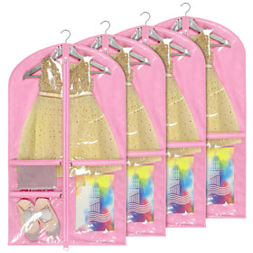 Univivi pink 40 inch dance costume bag with multiple pockets for organized gear.