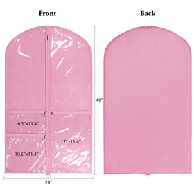 Univivi pink dance costume bag 40 inch keeps costumes neatly stored during travel.