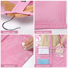 Univivi 40 inch garment bag features strong zipper and D ring for easy hanging.