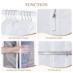 Univivi garment bag featuring a sturdy zipper for secure storage.