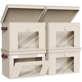 Univivi storage bin with front window shows contents at a glance in the closet