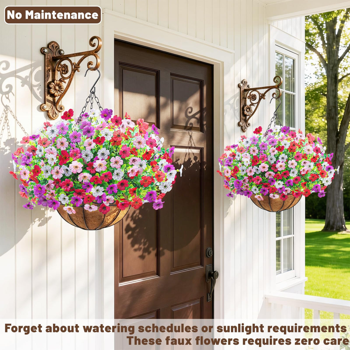 Unlemoni Artfiticial outdoor decor enhances porches, balconies, and gardens