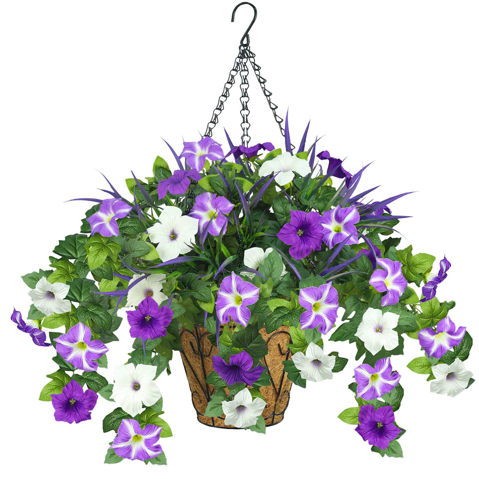 Unlemoni artificial petunias close-up, vibrant colors for outdoor display.