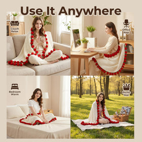UODOR flower bouquet blanket folded, ready for soft warmth and decorative appeal.