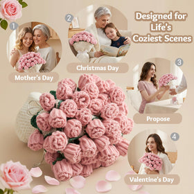 UODOR pink flower bouquet blanket spread to enhance cozy living room.