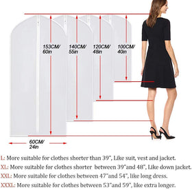 UOUEHRA PEVA garment bag showing soft texture and durability for repeated use