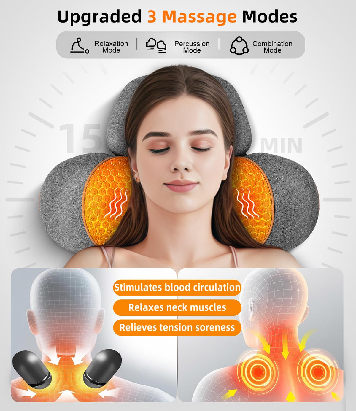 Upalled heat level options deliver tailored warmth for tense muscles.
