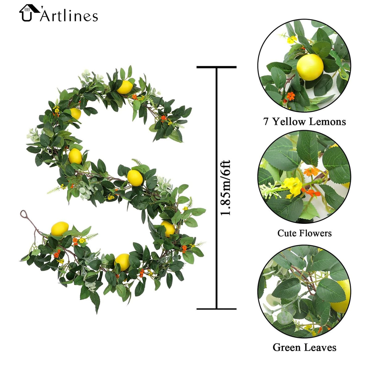 U'Artlines lemon garland for cafe storefront display