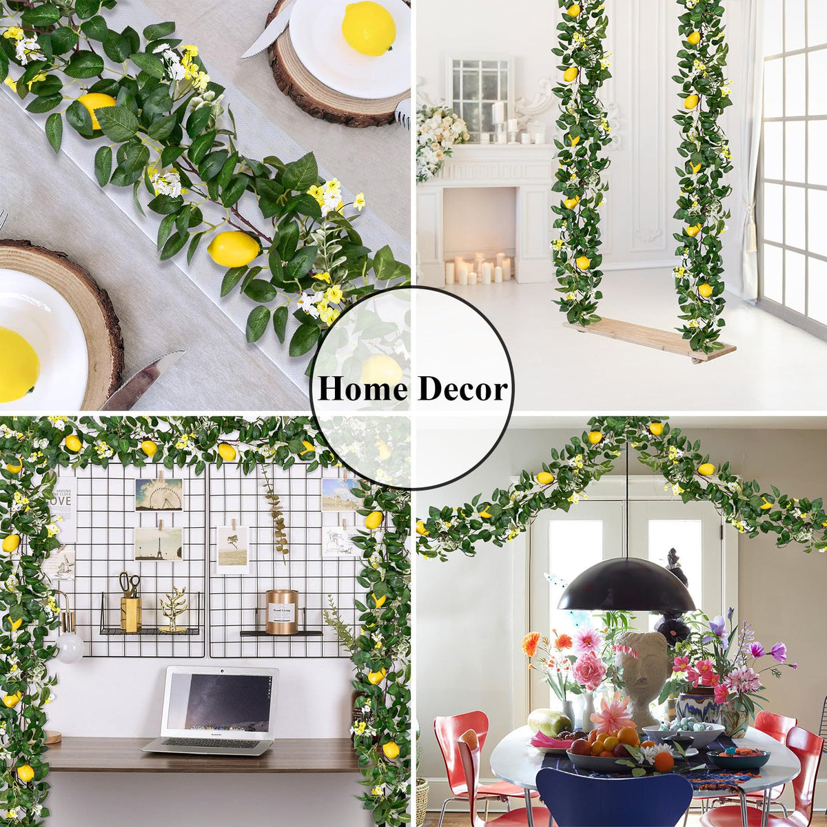 U'Artlines lemon garland on dining table adds festive touch