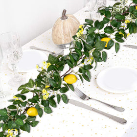 U'Artlines lemon garland on wedding arch for a bright entryway