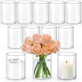 UPBUD 5 inch glass cylinder vase used as a centerpiece for elegant tables