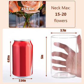 UPBUD clear glass cylinder vase with floating candle display