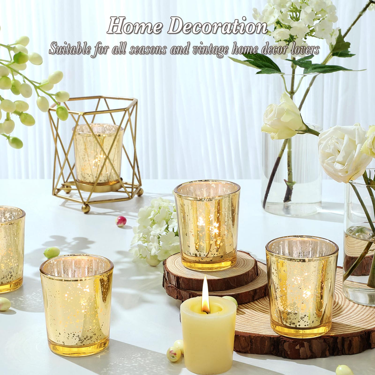 UPBUD Durable Glass Holds Tealights safely during gatherings.