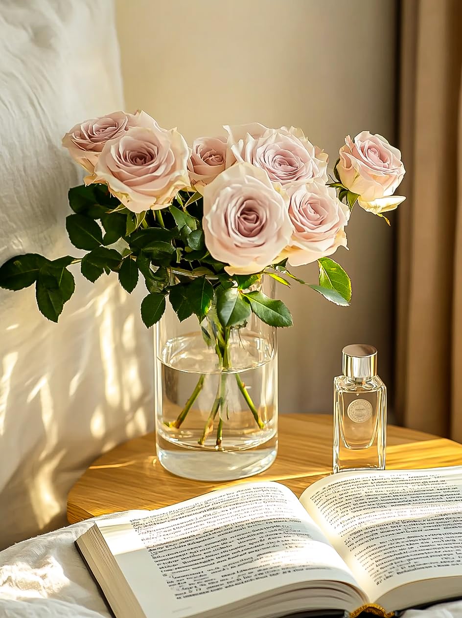 UPBUD Hurricane candle holders for table centerpieces with clear glass visibility.