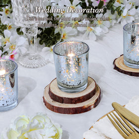 UPBUD mercury glass catches candlelight for a soft, shimmering glow.