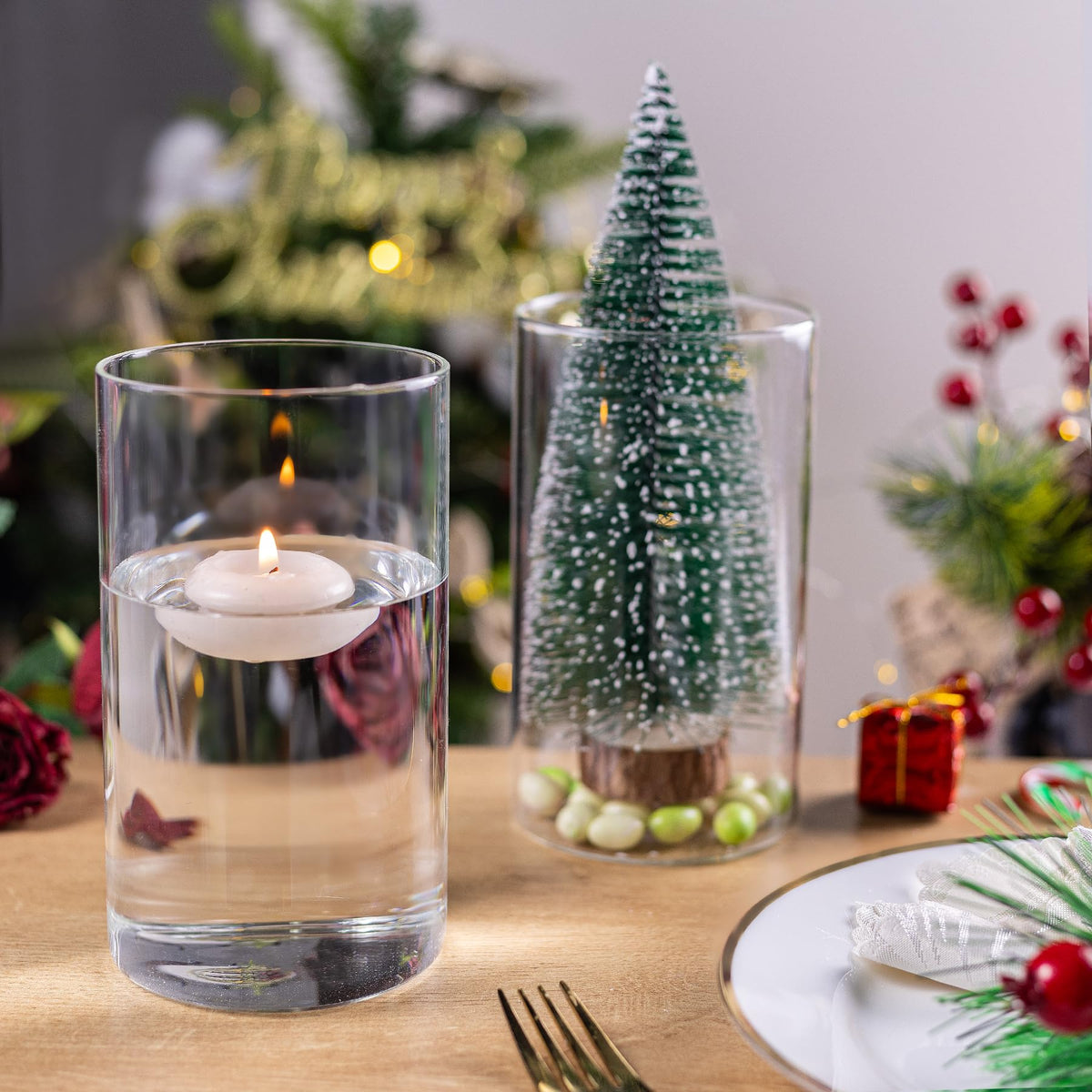 UPBUD Transparent vases for easy flower display and decorative accents at home.