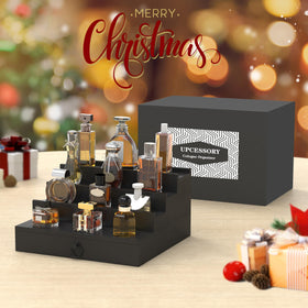 Upcessory Cologne Organizer pine wood construction conveys sturdy, durable craftsmanship