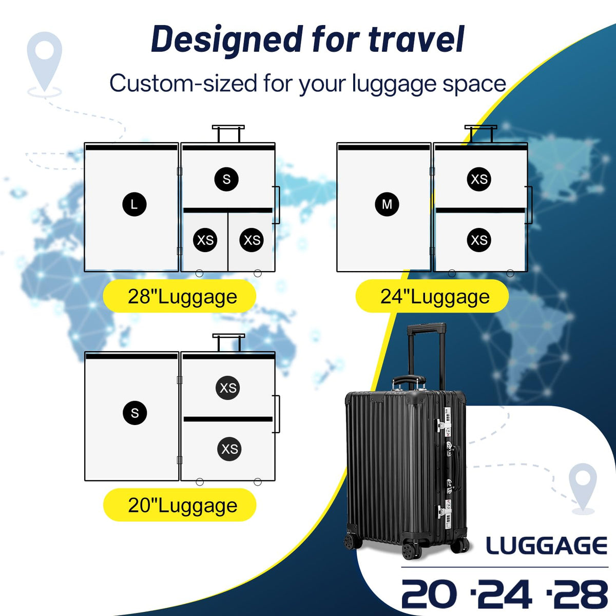 UPGOGO cruise-ready luggage setup demonstrates a compact packing system.