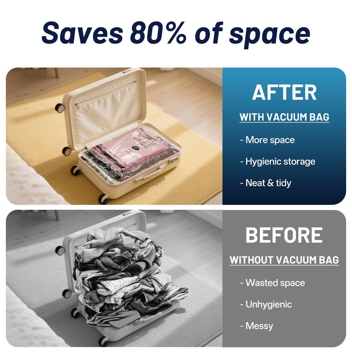UPGOGO tear-resistant material close-up highlights durable bags for frequent travelers.