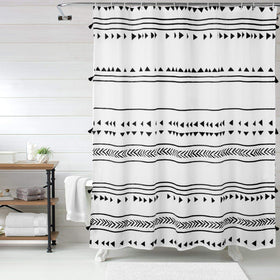 UpHome curtain with twelve reinforced buttonholes for easy hanging on hooks or rings.