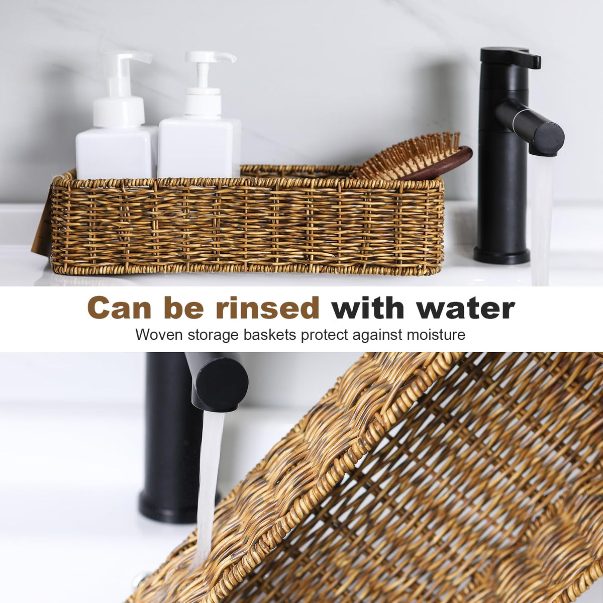 UPINFREE two-pack toilet-topper basket with built-in handles for easy relocation.