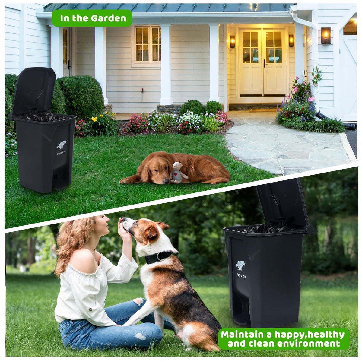 Uppcasir dog poop trash can ideal for garden use and yard waste