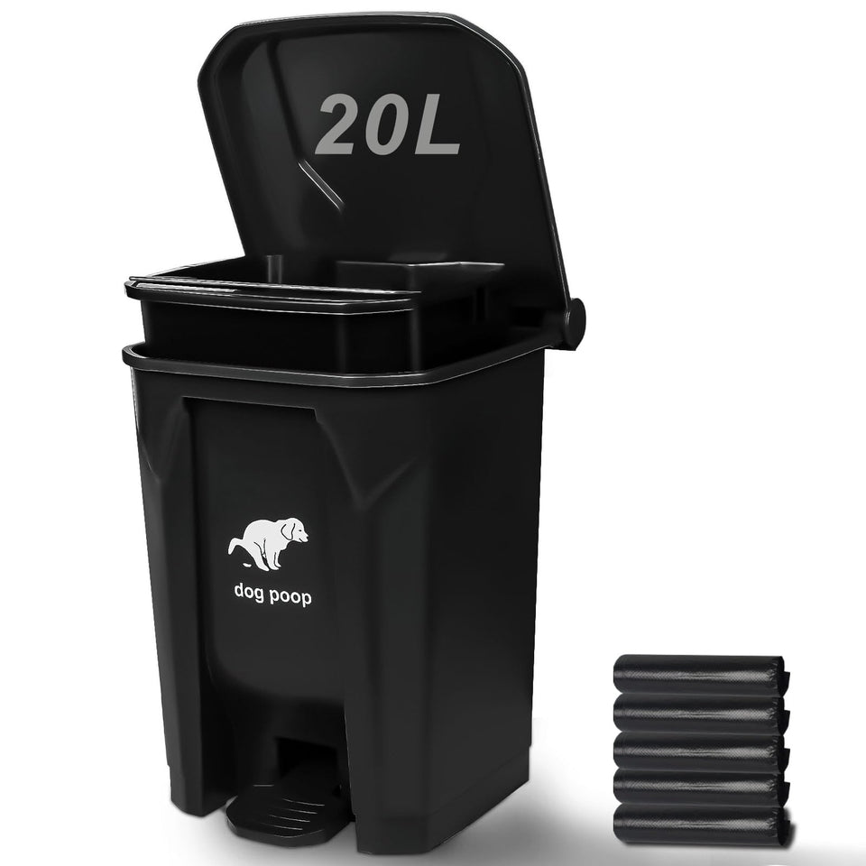Uppcasir dog poop trash can outdoor-20l capacity keeps yards clean
