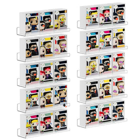 upsimples 10-pack acrylic wall shelves offer space-saving display for collectibles and decor.