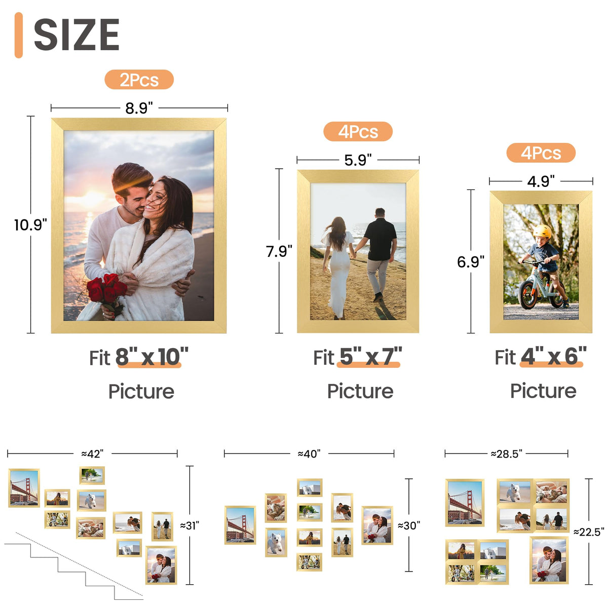 upsimples 5x7 collage frame great for wall or tabletop arrangements.