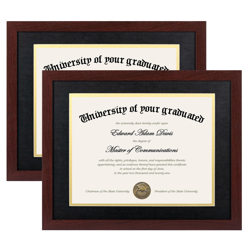 upsimples 11x14 diploma frame with mahogany double mat for wall display