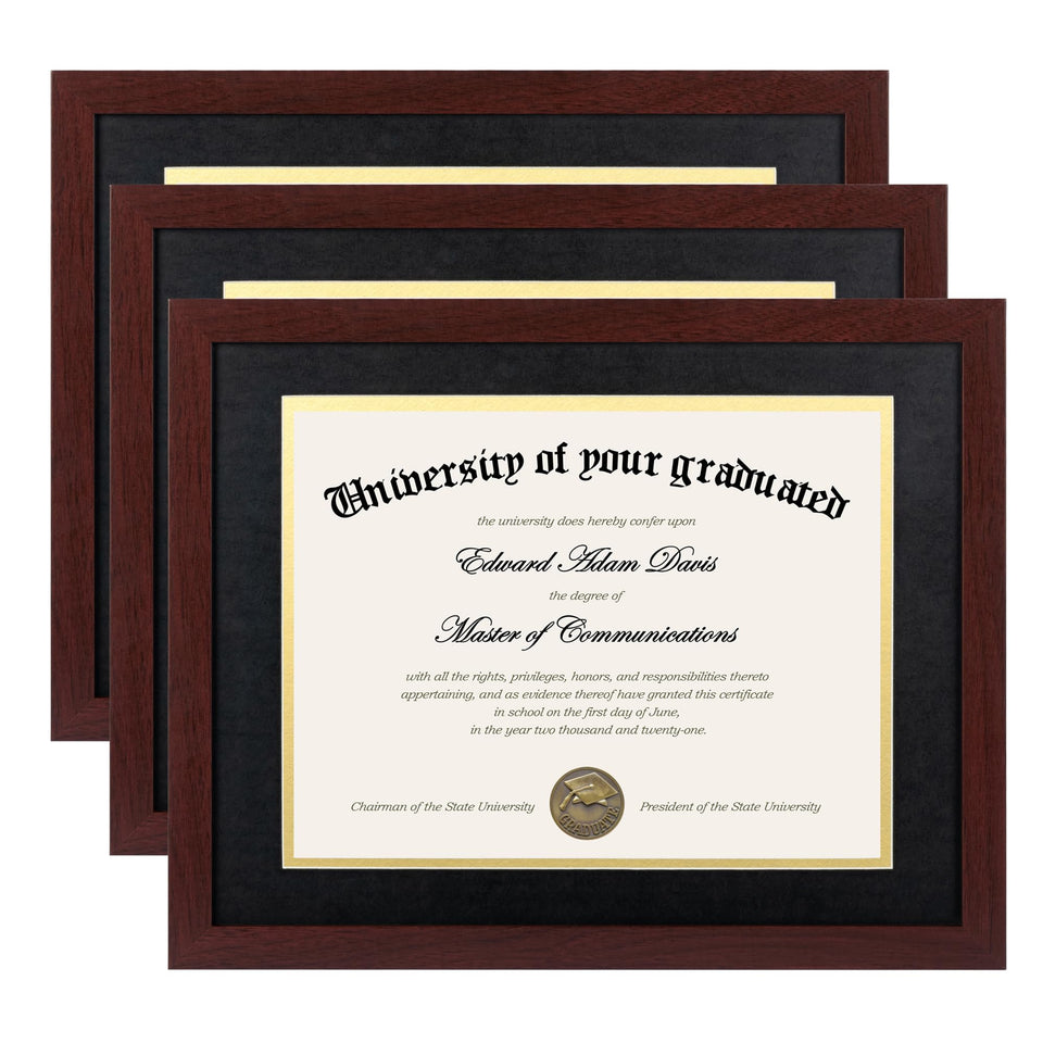 upsimples 11x14 diploma frame front view with mahogany double mat