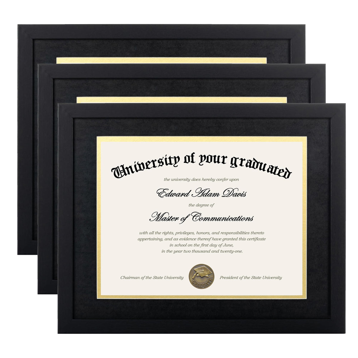 Upsimples 11x14 diploma frame with a clean finish for wall display.