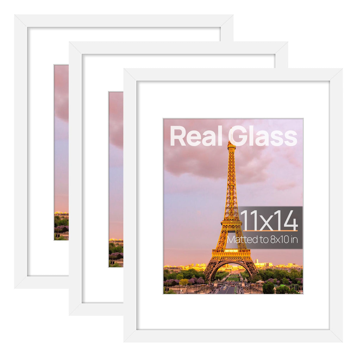 Upsimples 11x14 frame set of 3 on wall for clean gallery display