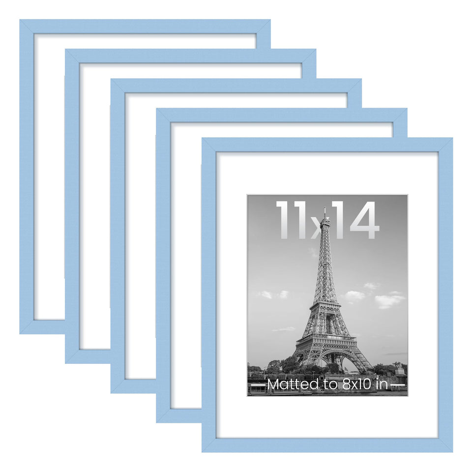 Upsimples 11x14 blue frame set pack shot for cohesive wall gallery