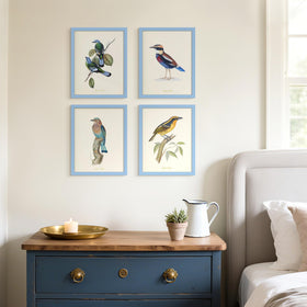 Upsimples 11x14 blue frame set on wall display ready for photos