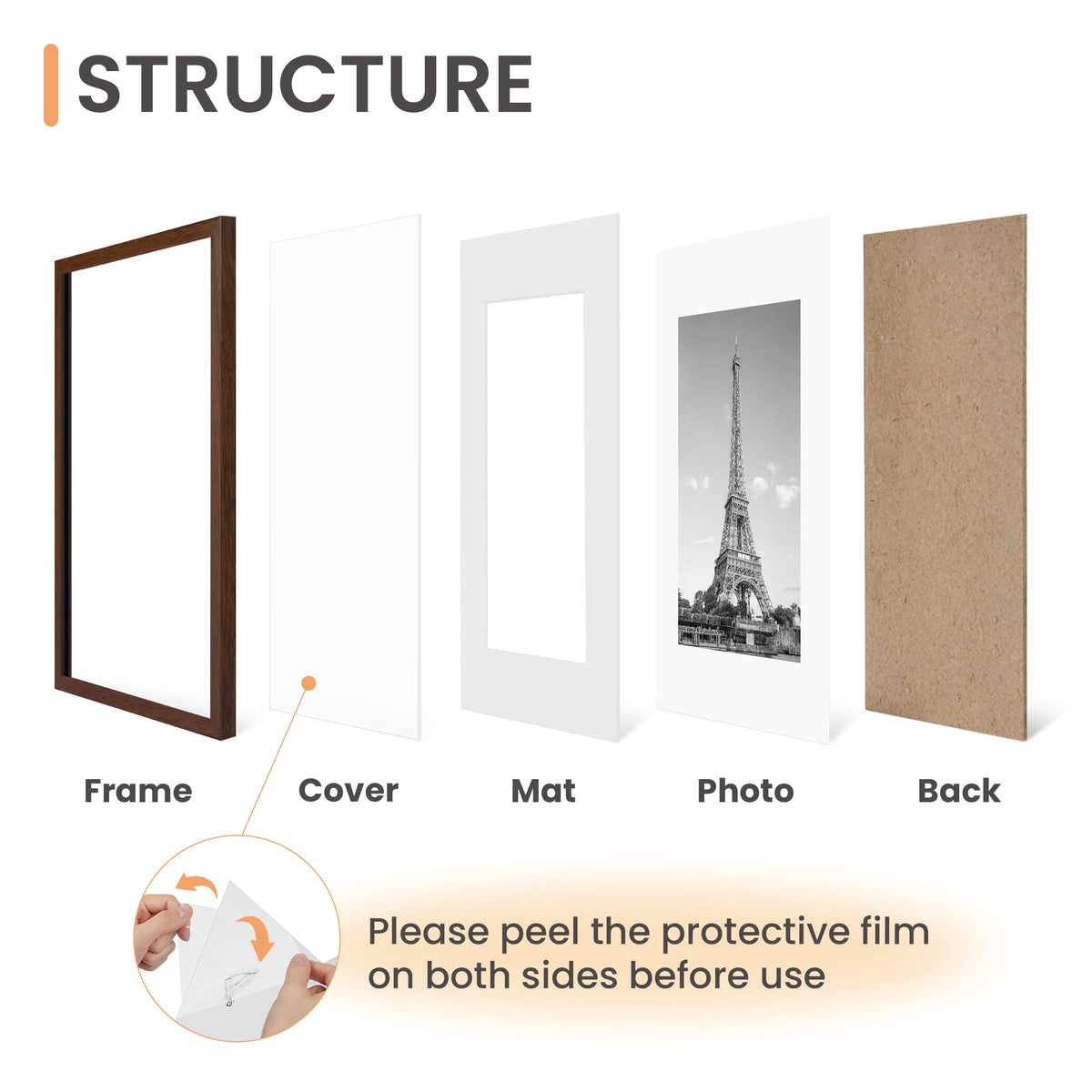 upsimples 11x14 frame set 5 brown packaging intact ensures safe delivery