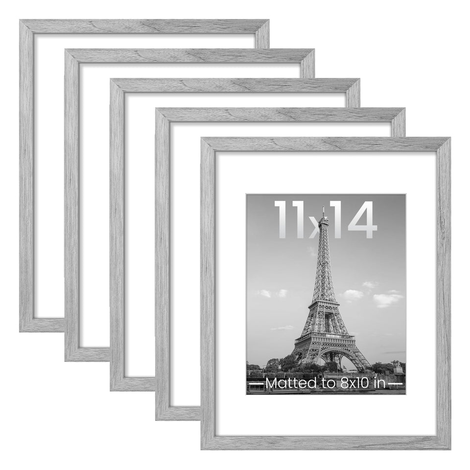 upsimples 11x14 five-frame gray set front view for a chic wall gallery display