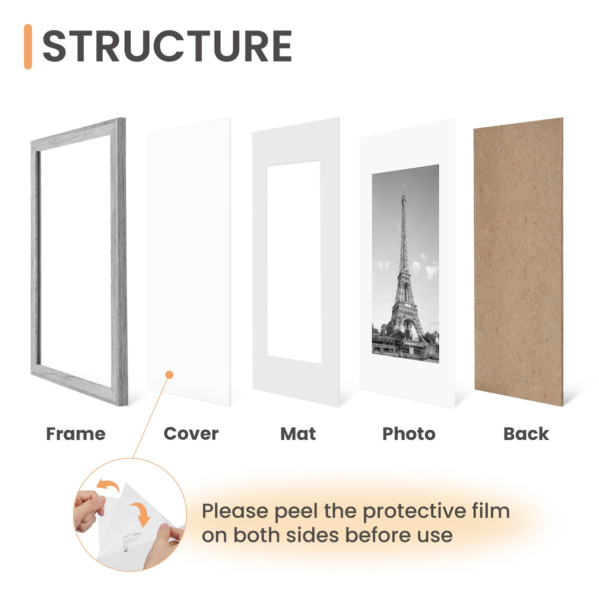 upsimples 11x14 gray frames without mat displaying a gallery layout