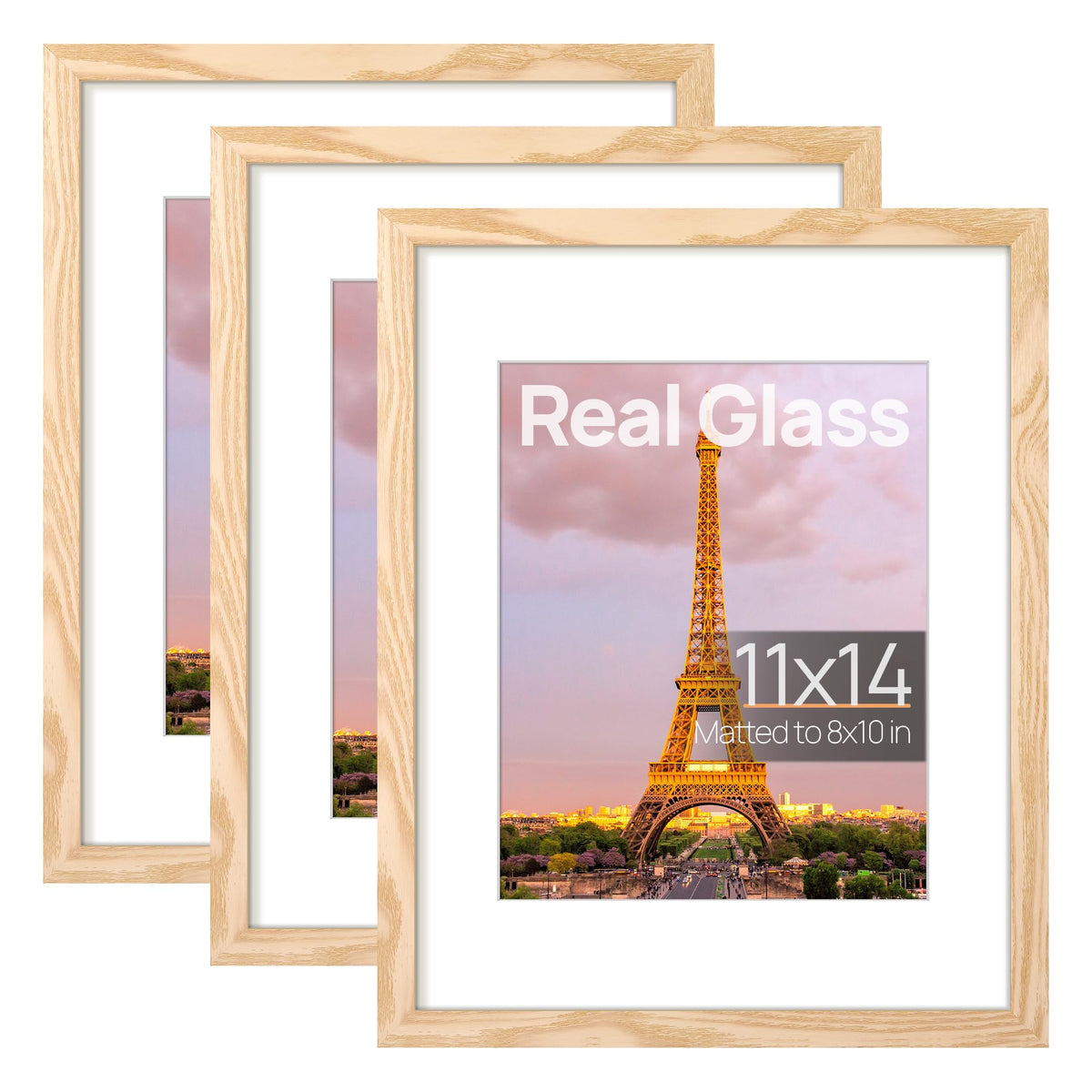 upsimples 11x14 frame with glass for crystal-clear photo display