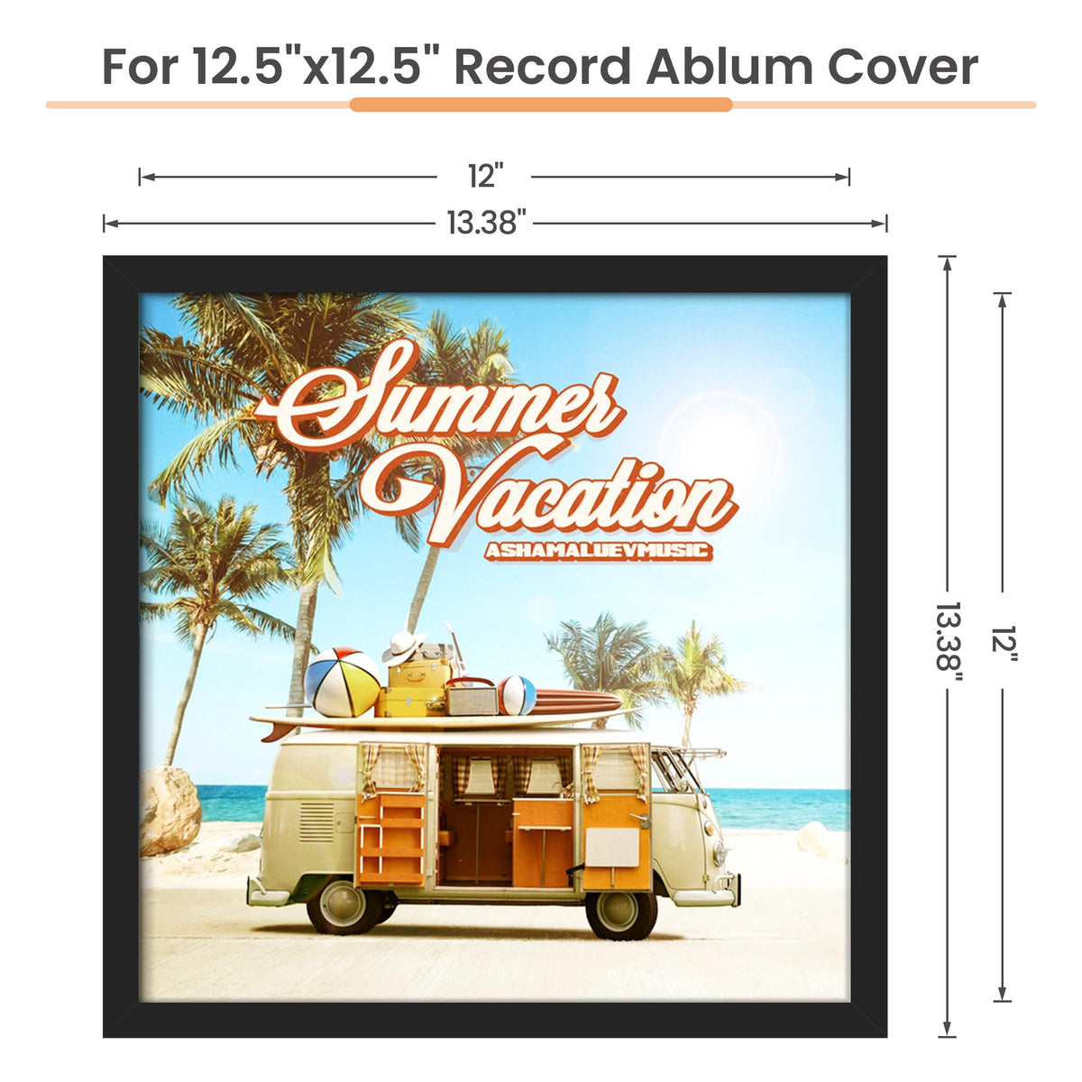 upsimples 12.5x12.5 record frame back view, shows secure wall mounting.