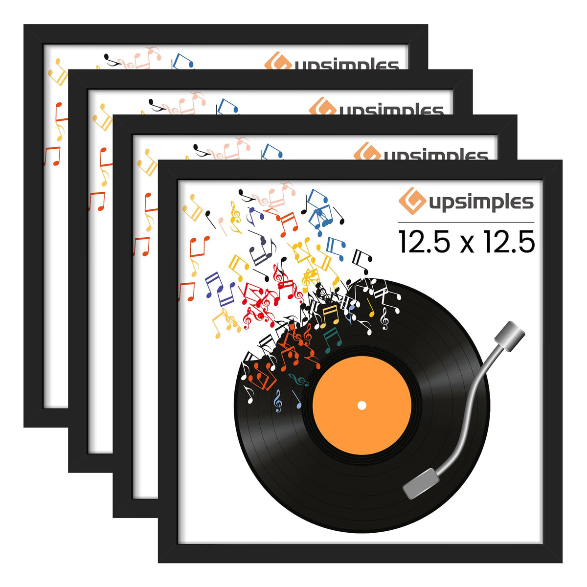 upsimples 12.5x12.5 record frame front view, ideal for displaying vinyl album art.