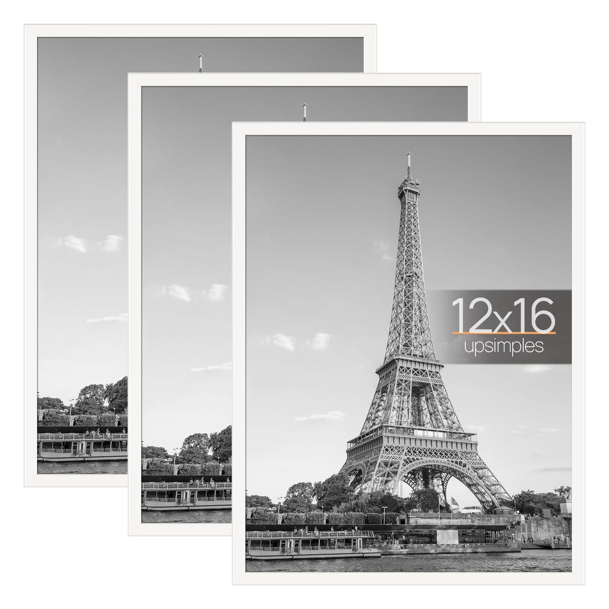 upsimples 12x16 picture frame white 3pack front view for a clean gallery wall