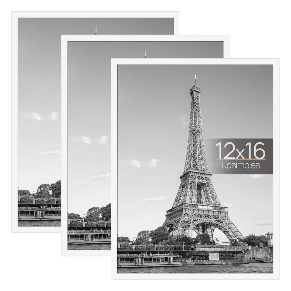 upsimples 12x16 picture frame white 3pack front view for a clean gallery wall