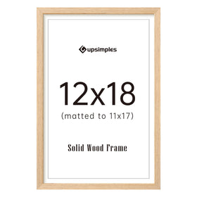 upsimples 12x18 natural solid wood frame front view for timeless wall decor