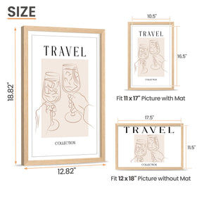 upsimples 12x18 frame with mat interior highlights photos with clear, non-reflective panel