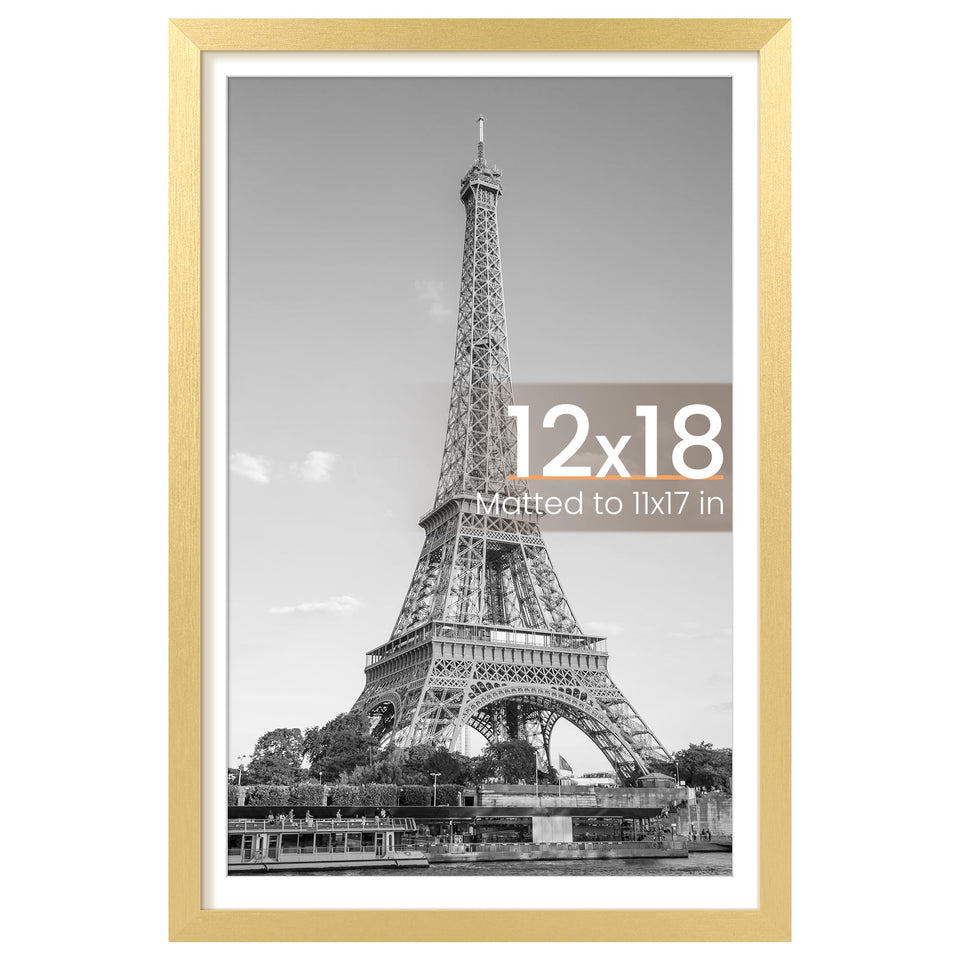 upsimples 12x18 gold picture frame with clear view for cherished photos