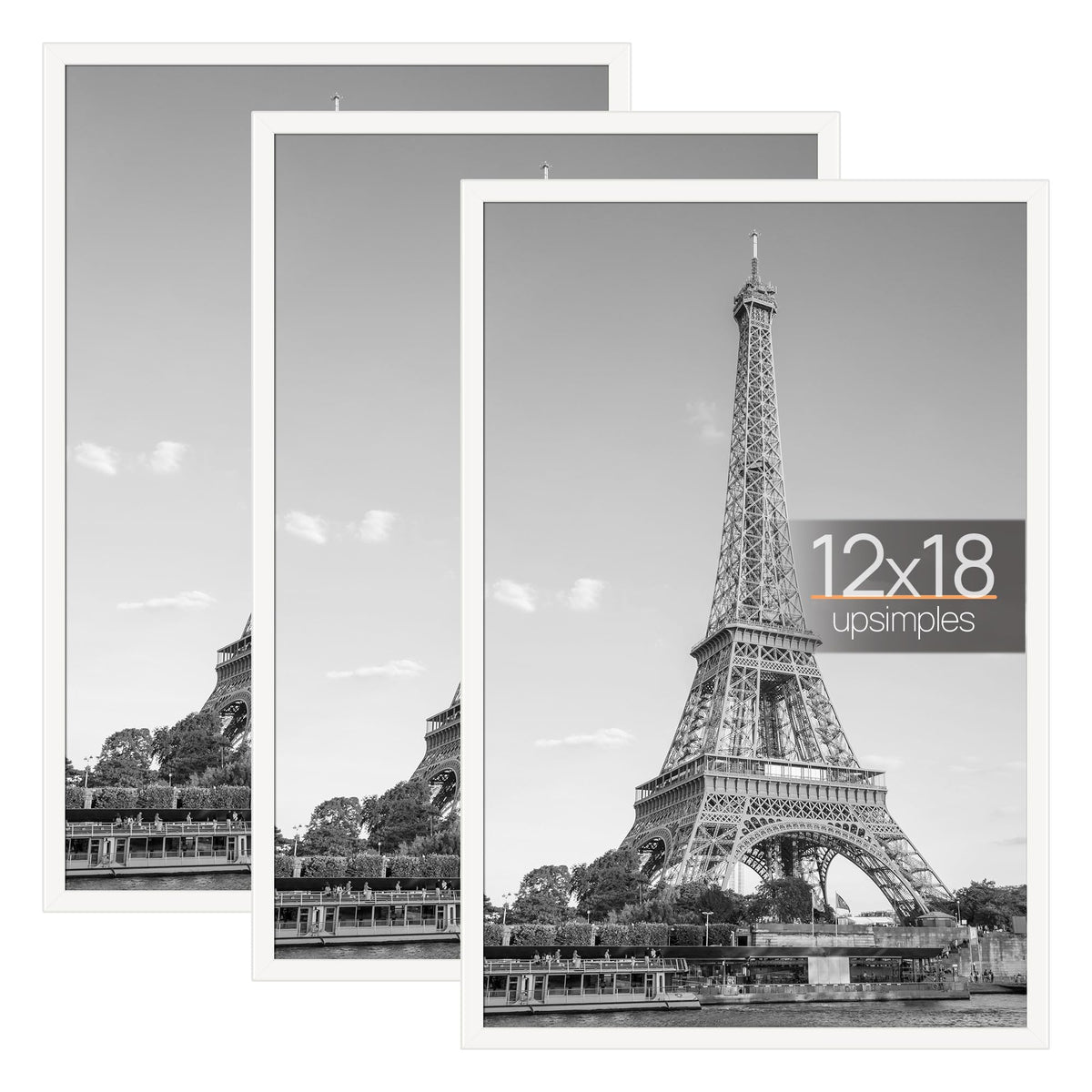 Upsimples 12x18 white picture frame front view for a clean wall gallery