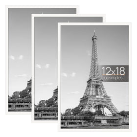 Upsimples 12x18 white picture frame front view for a clean wall gallery
